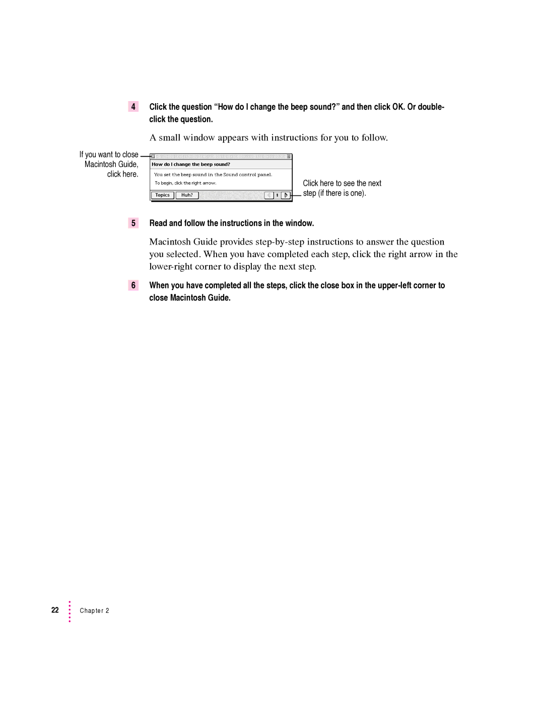 Apple 550 series, 570 series manual If you want to close Macintosh Guide, click here 