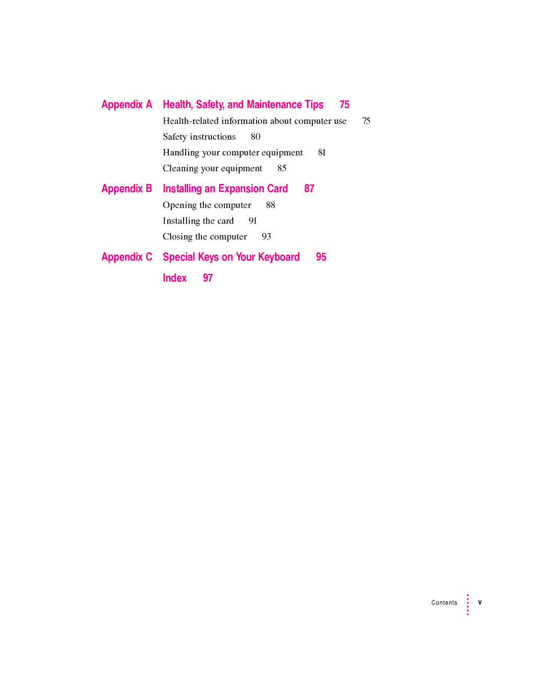 Apple 570 series, 550 series manual Appendix B, Appendix C, Index 