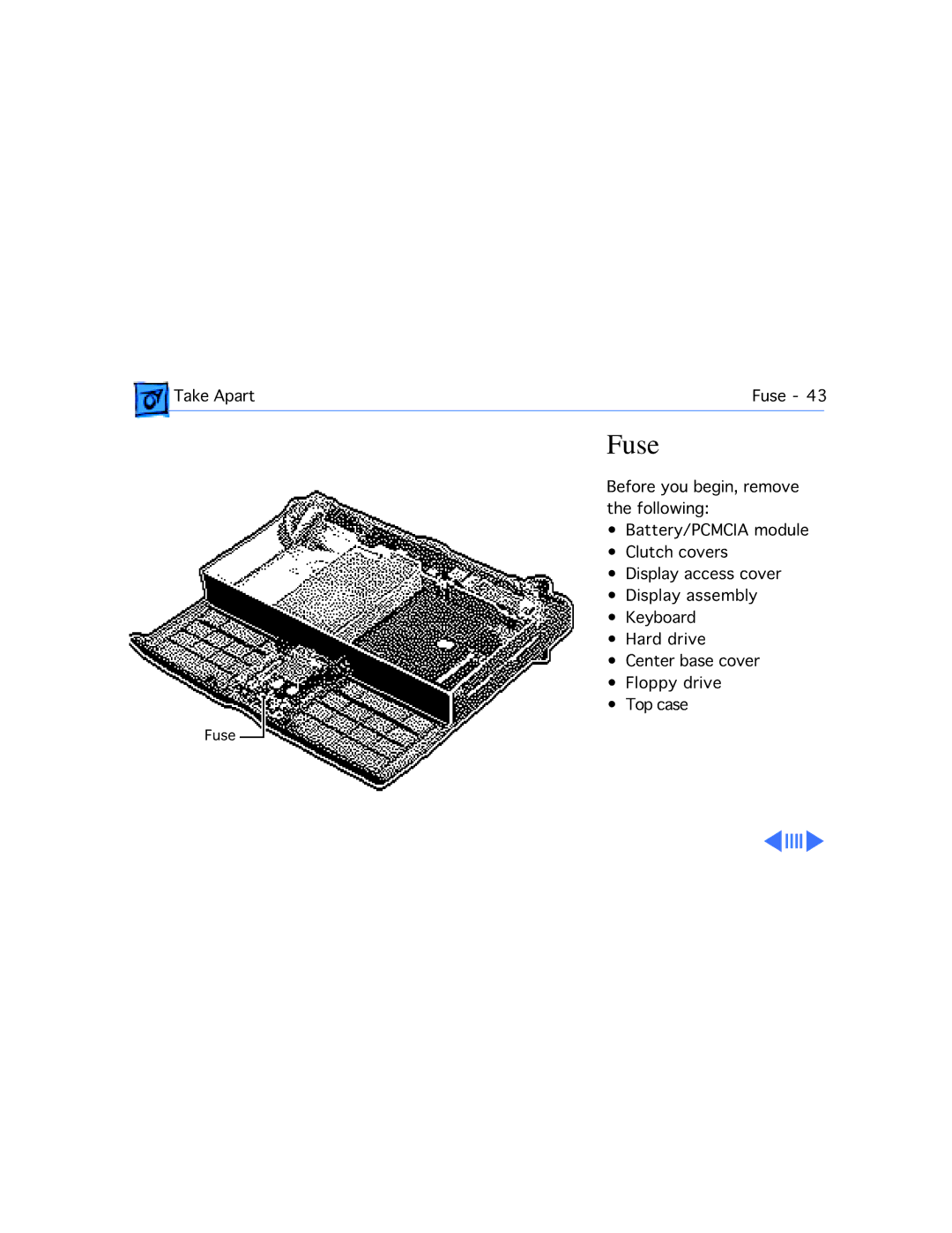 Apple 550C manual Fuse 