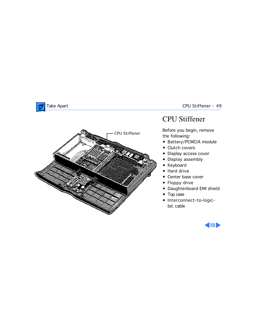 Apple 550C manual CPU Stiffener 