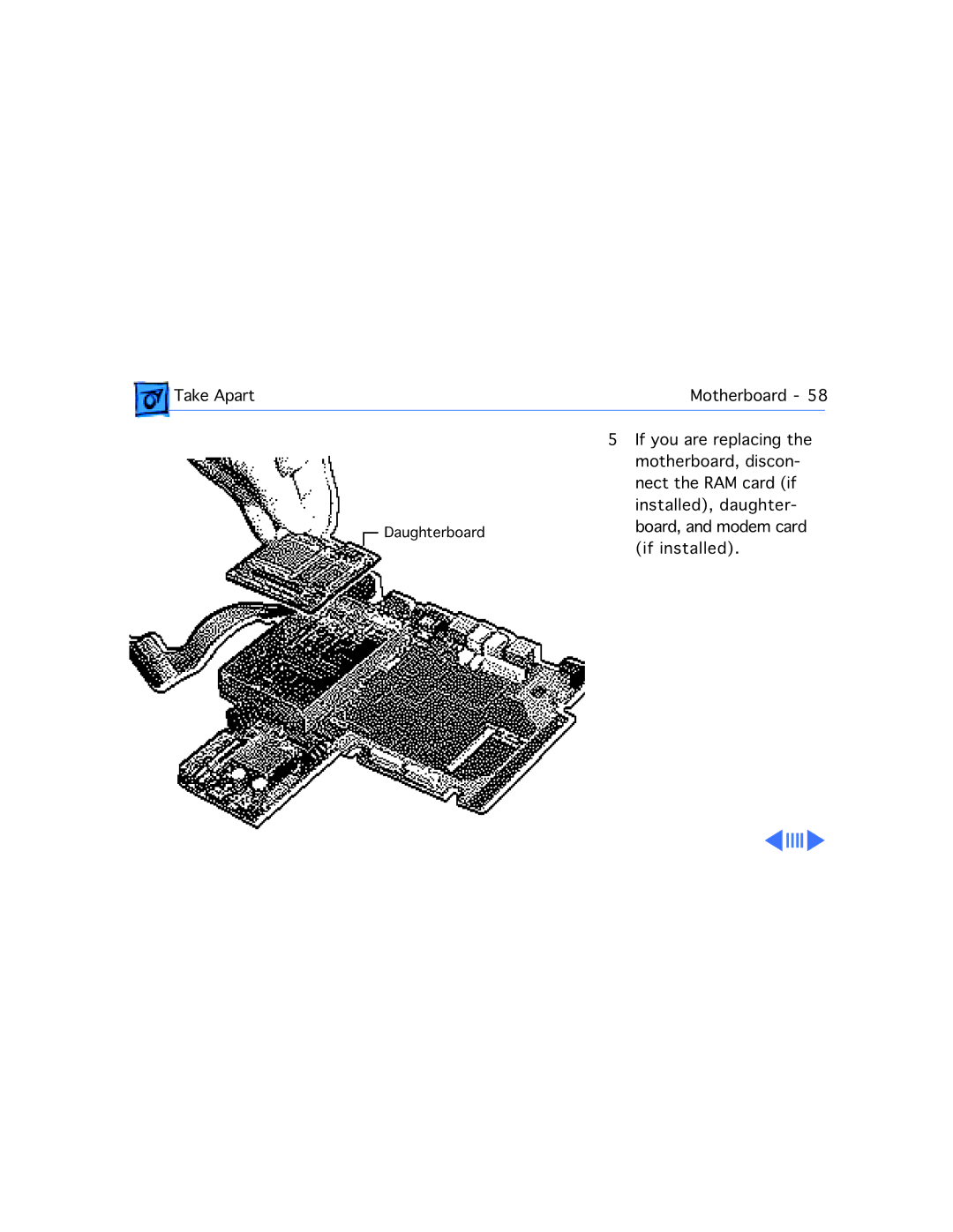 Apple 550C manual Board, and modem card 