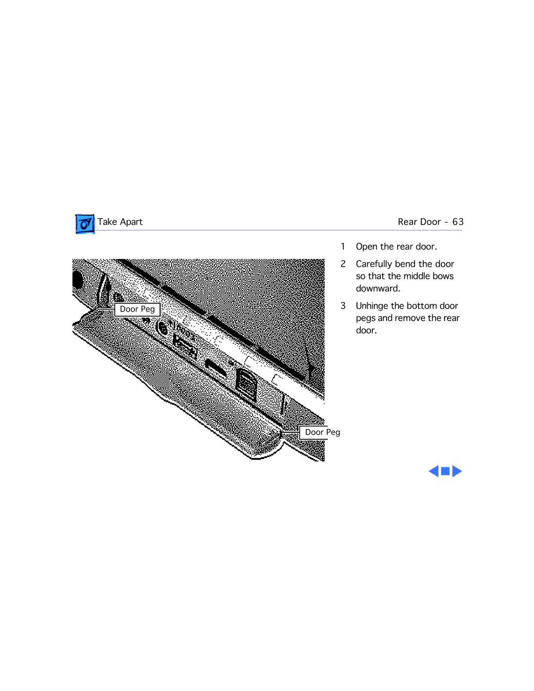 Apple 550C manual Door Peg 