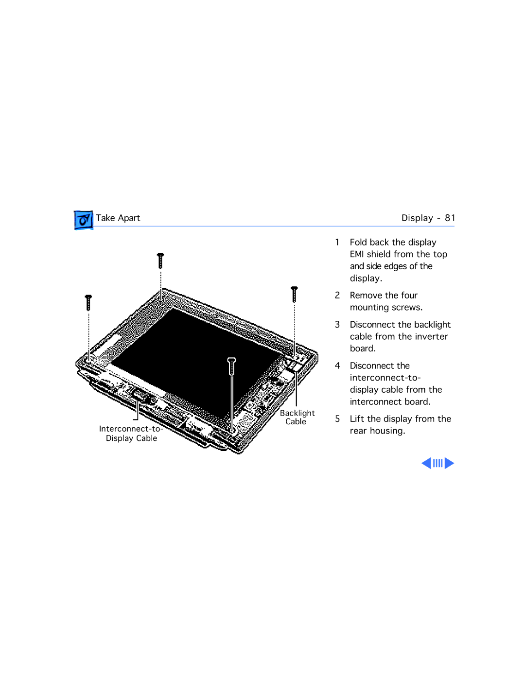 Apple 550C manual Take Apart Display 