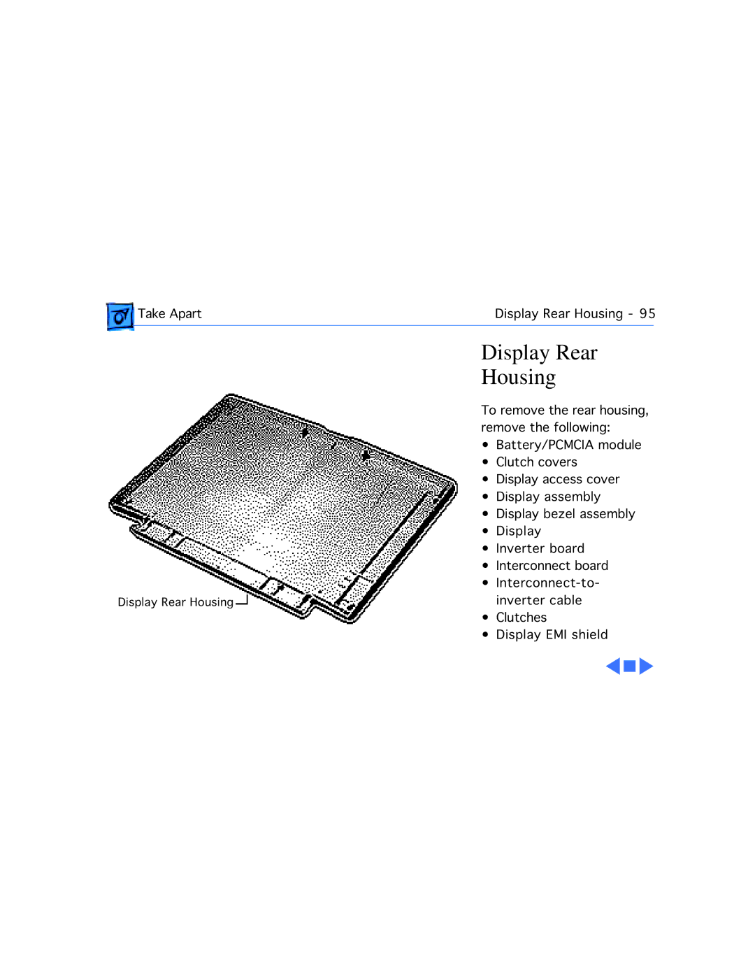 Apple 550C manual Display Rear, Housing 