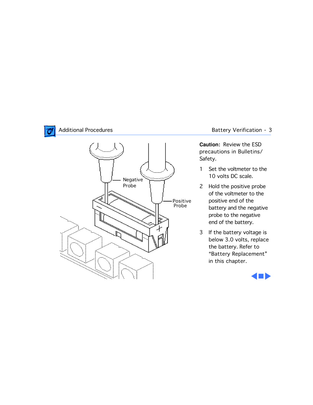 Apple 550, 575, 577, 560, 500, 578 manual Additional Procedures Battery Verification 