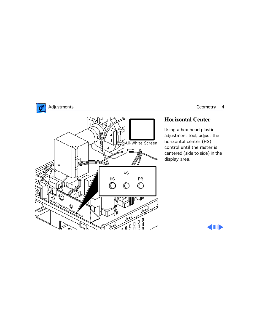 Apple 578, 575, 577, 560, 550, 500 manual Horizontal Center 