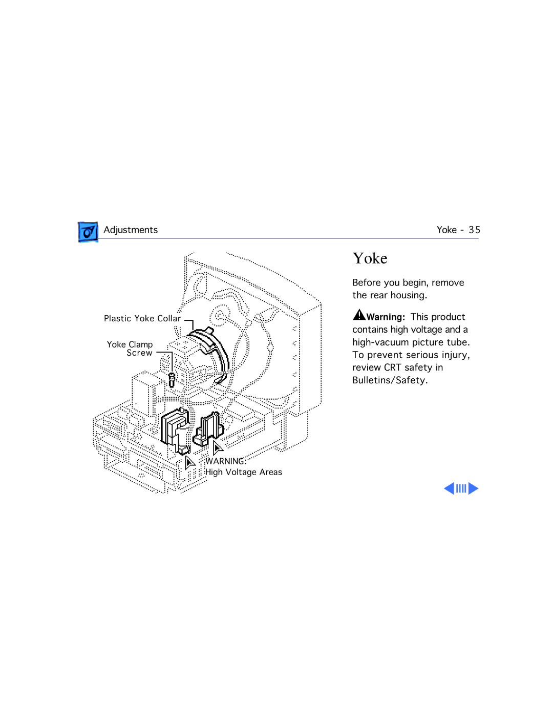 Apple 575, 577, 560, 550, 500, 578 manual Yoke 