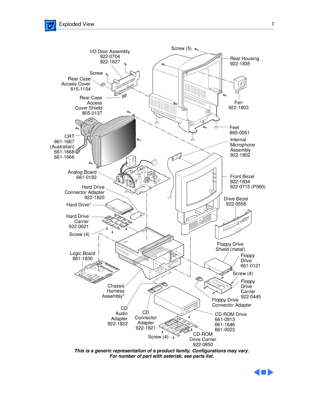 Apple 578, 575, 577, 560, 550, 500 manual Exploded View 