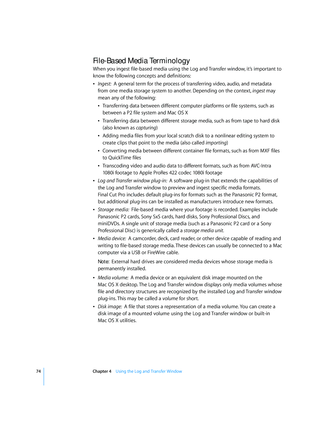 Apple 6 manual File-Based Media Terminology 