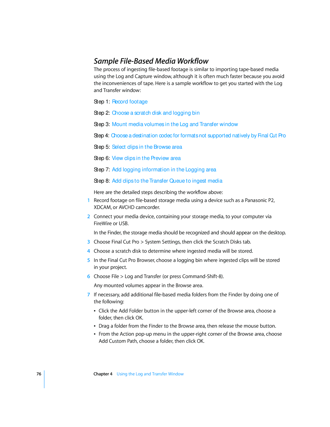 Apple 6 manual Sample File-Based Media Workflow 