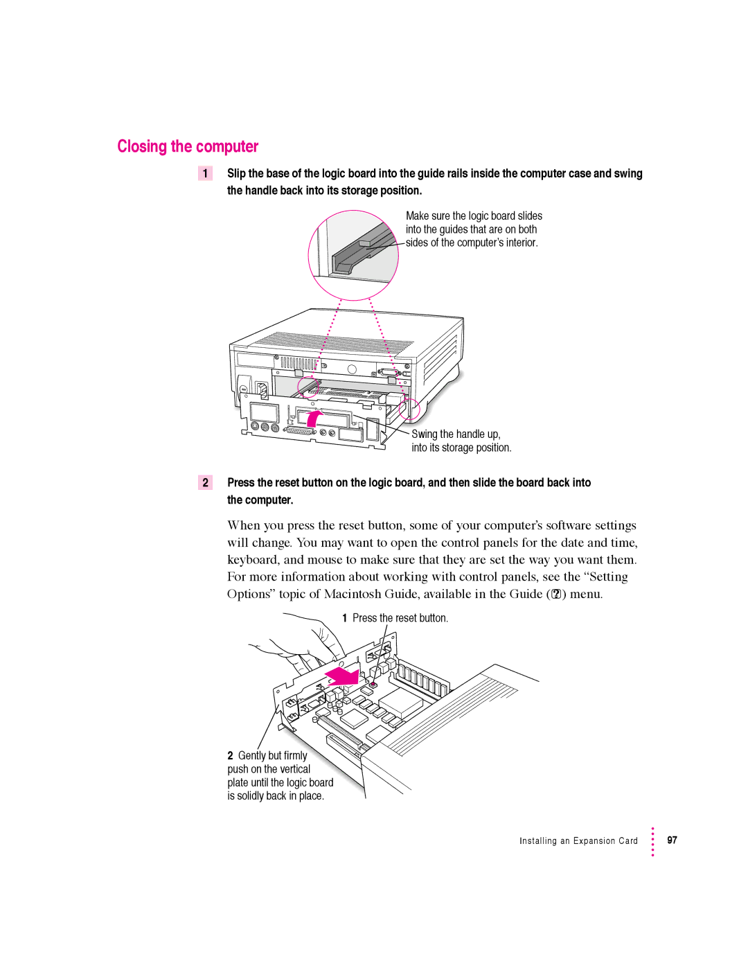 Apple 600 series manual Closing the computer 