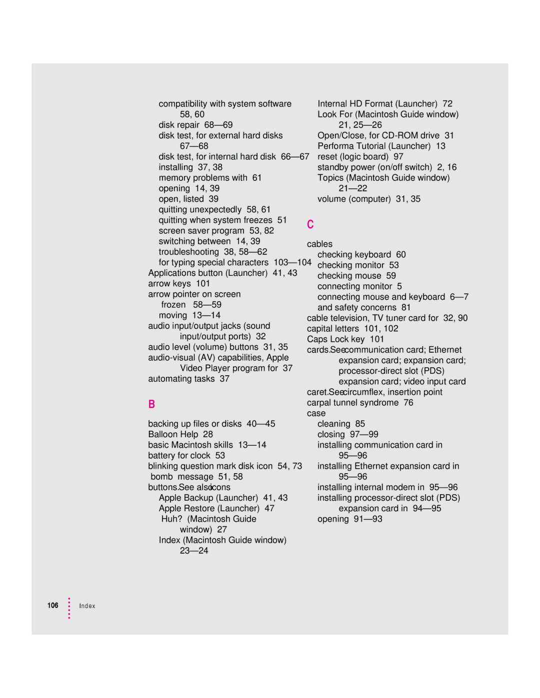 Apple 600 series manual Index 