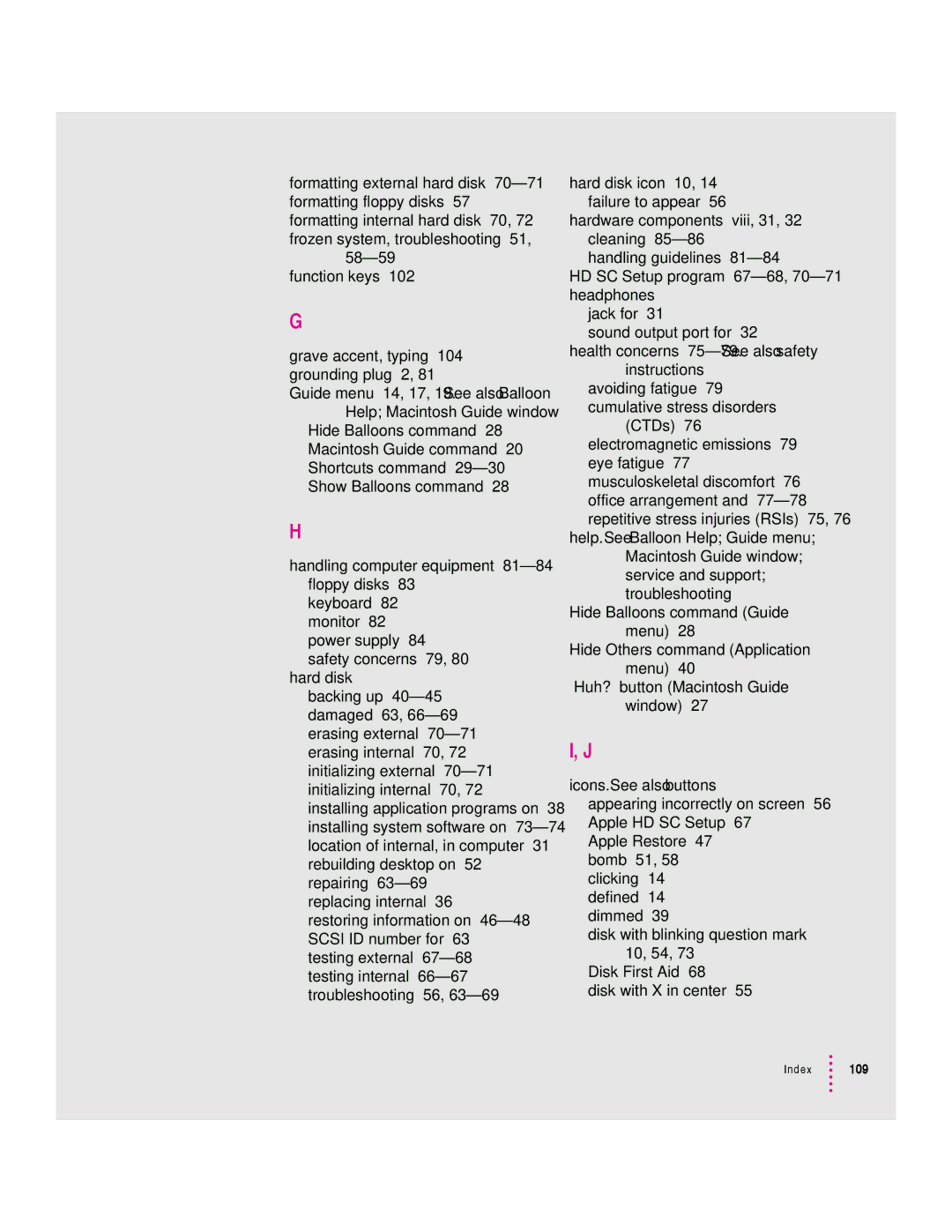 Apple 600 series manual Index 