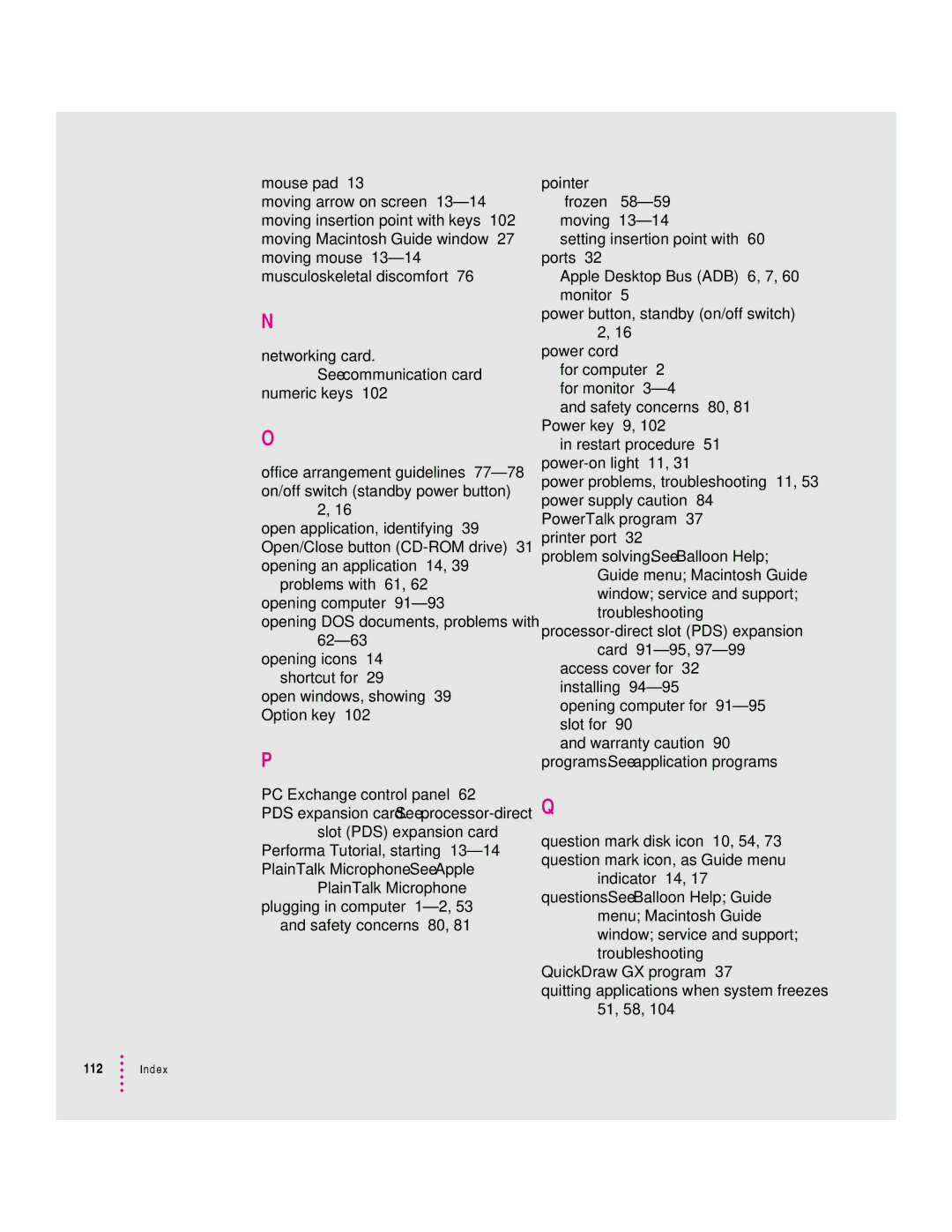 Apple 600 series manual Index 