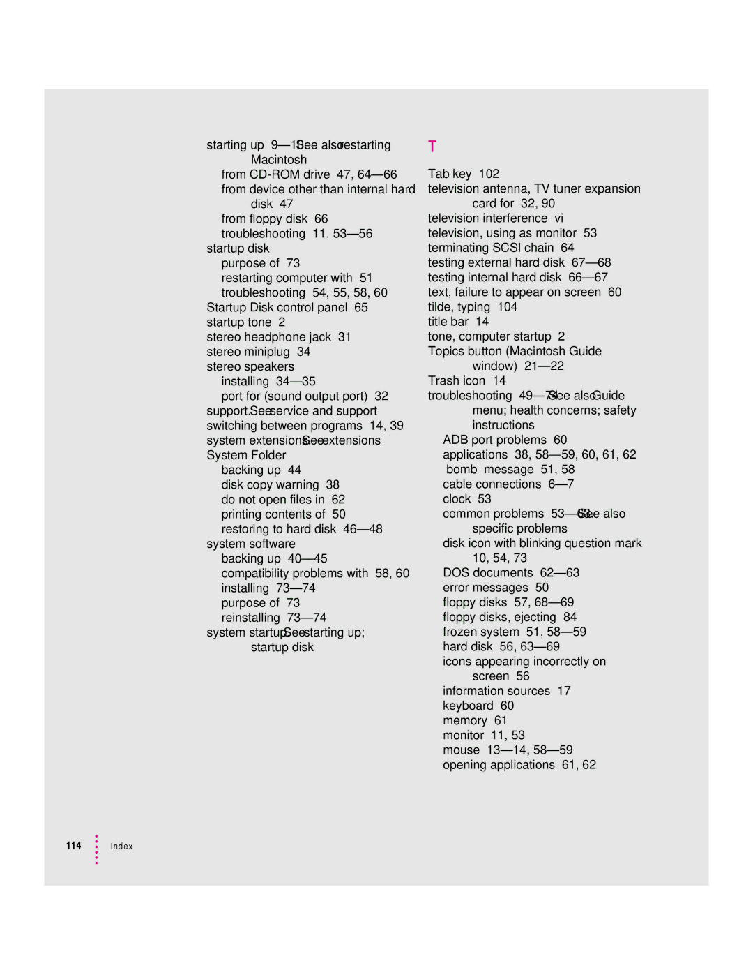 Apple 600 series manual Index 