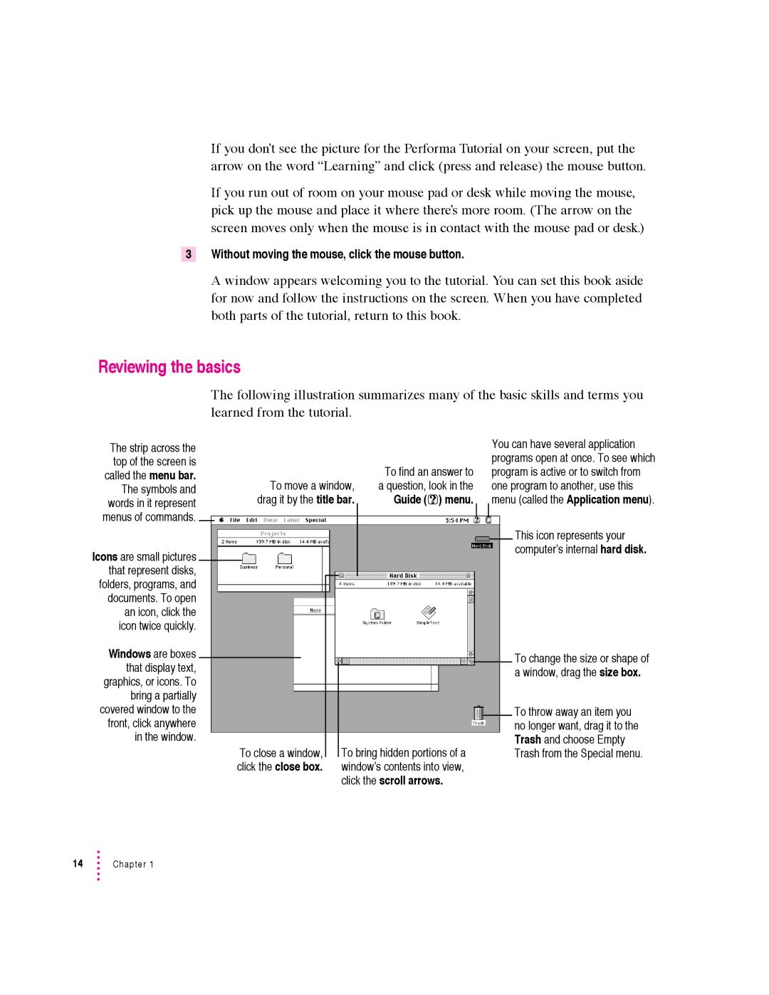 Apple 600 series manual Reviewing the basics, Guide h menu 