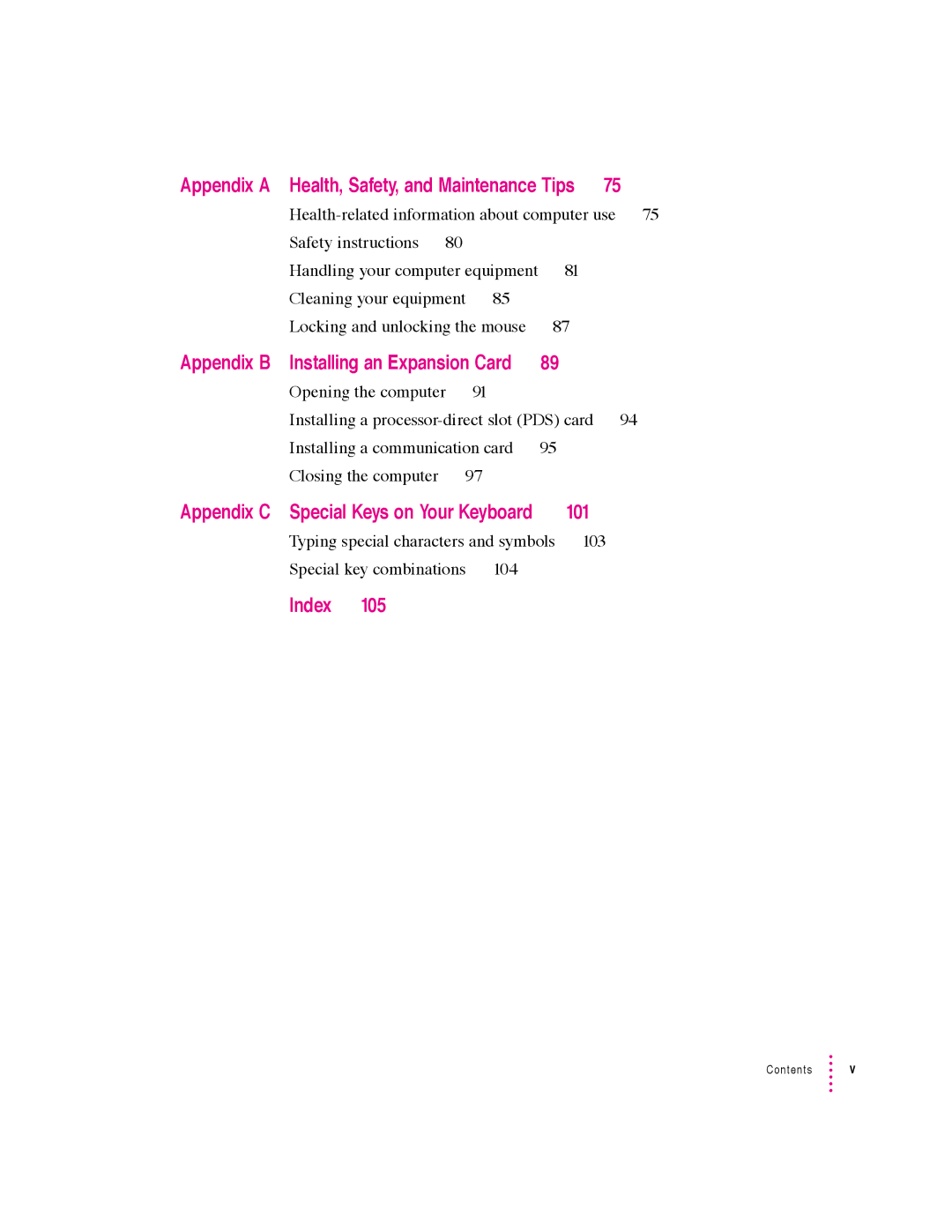 Apple 600 series manual 101, Index 