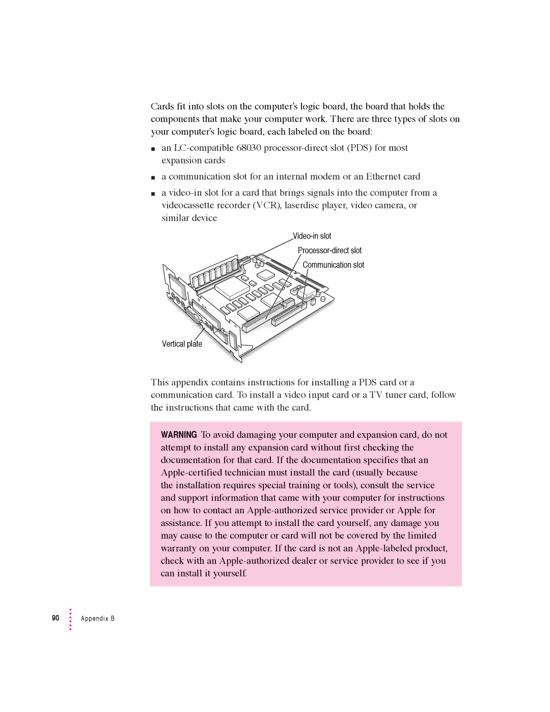 Apple 600 series manual Appendix B 