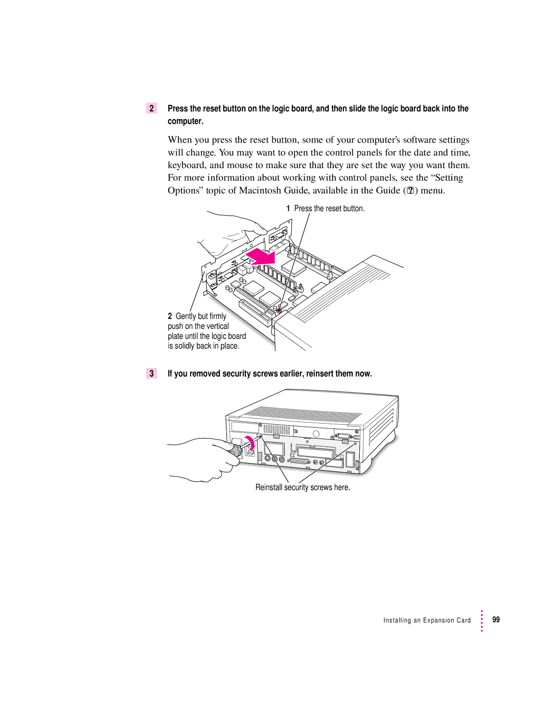 Apple 6200 series manual If you removed security screws earlier, reinsert them now 