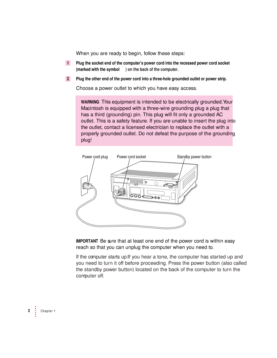 Apple 6200 series When you are ready to begin, follow these steps, Choose a power outlet to which you have easy access 