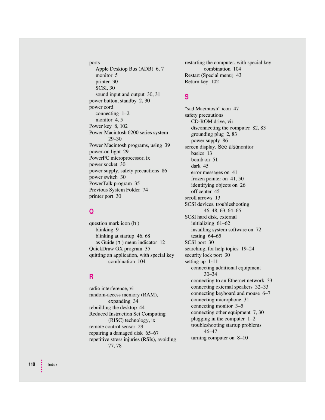 Apple 6200 series manual Index 