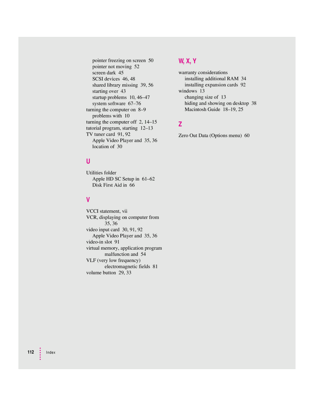 Apple 6200 series manual Index 