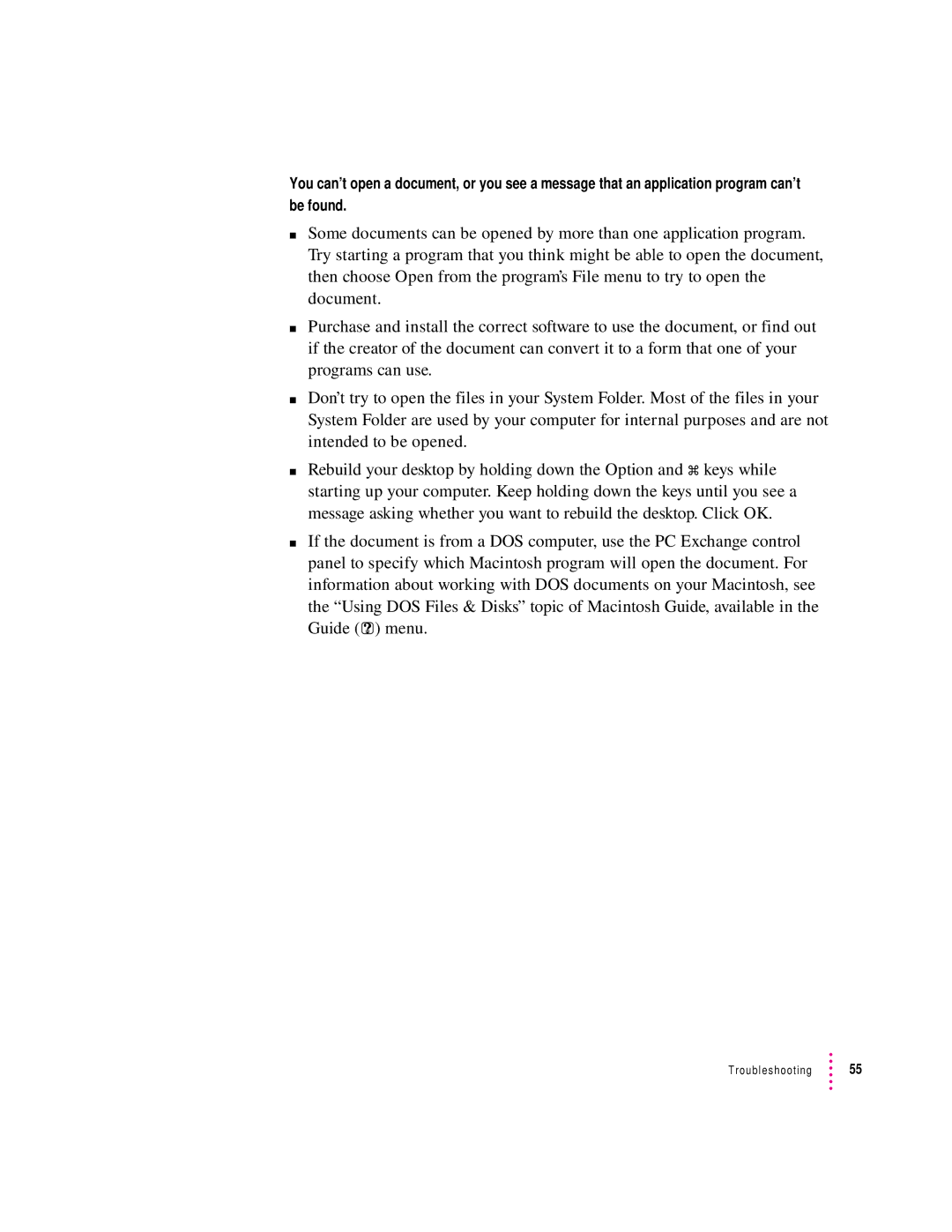 Apple 6200 series manual Troubleshooting 