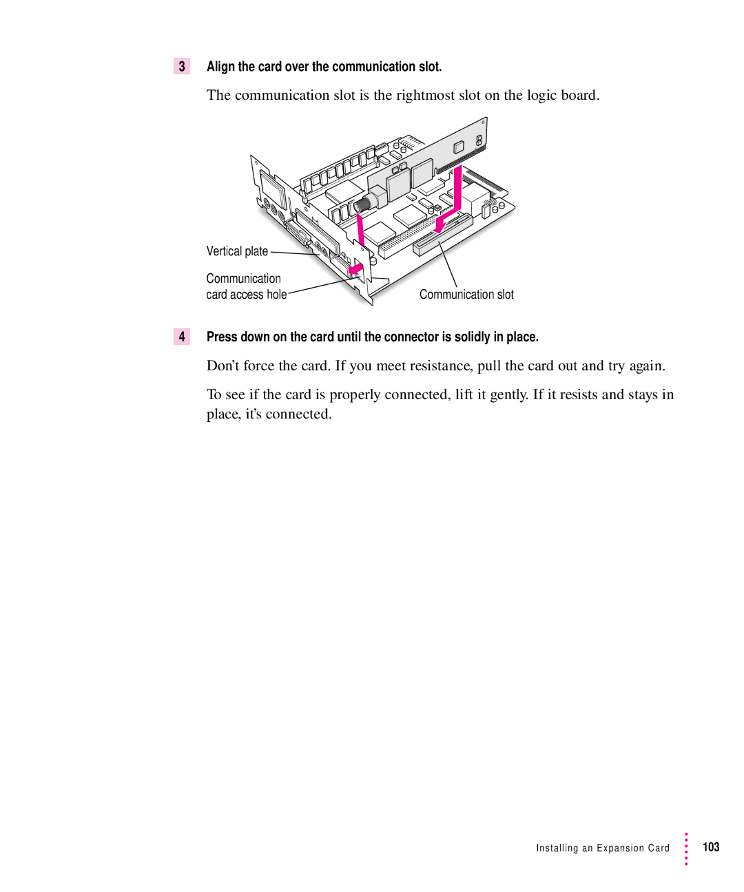 Apple 6300CD Series, 6200CD Series manual Communication slot is the rightmost slot on the logic board 
