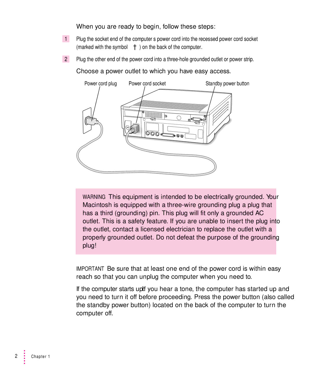 Apple 6200CD Series, 6300CD Series manual Choose a power outlet to which you have easy access 