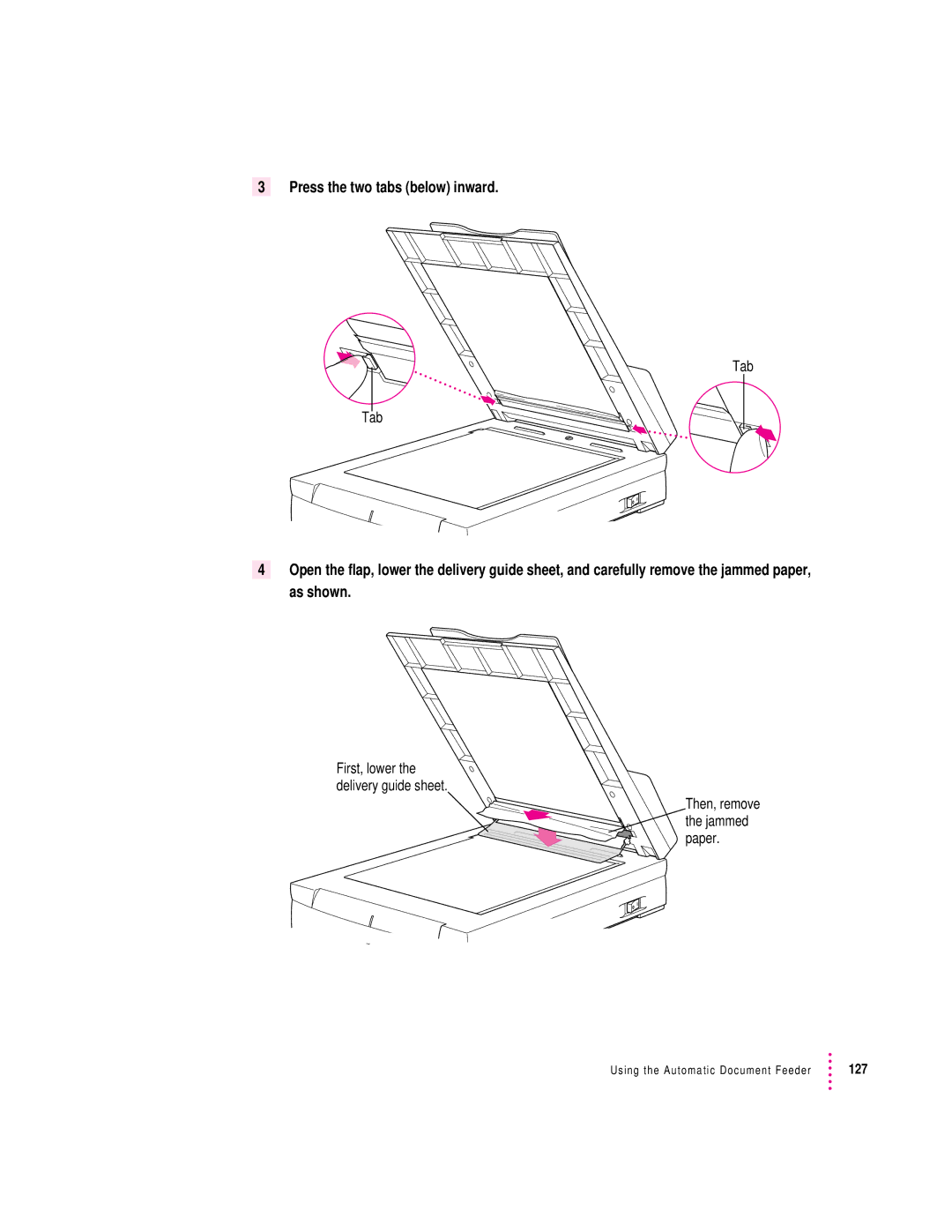 Apple 1230, 627 user manual Press the two tabs below inward 