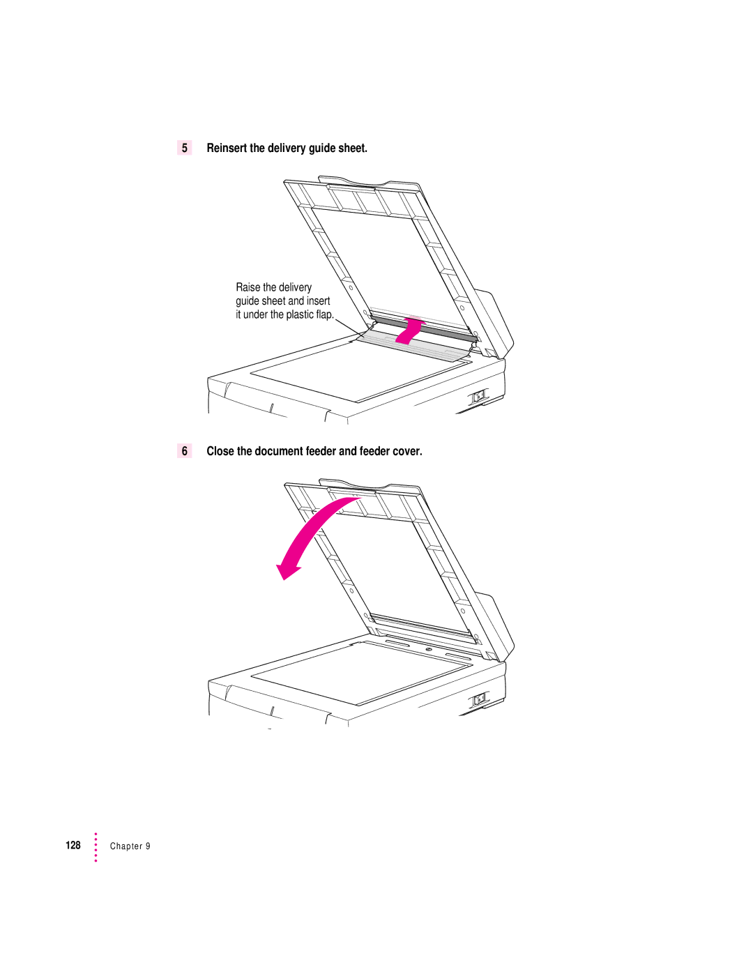 Apple 627, 1230 user manual Reinsert the delivery guide sheet 