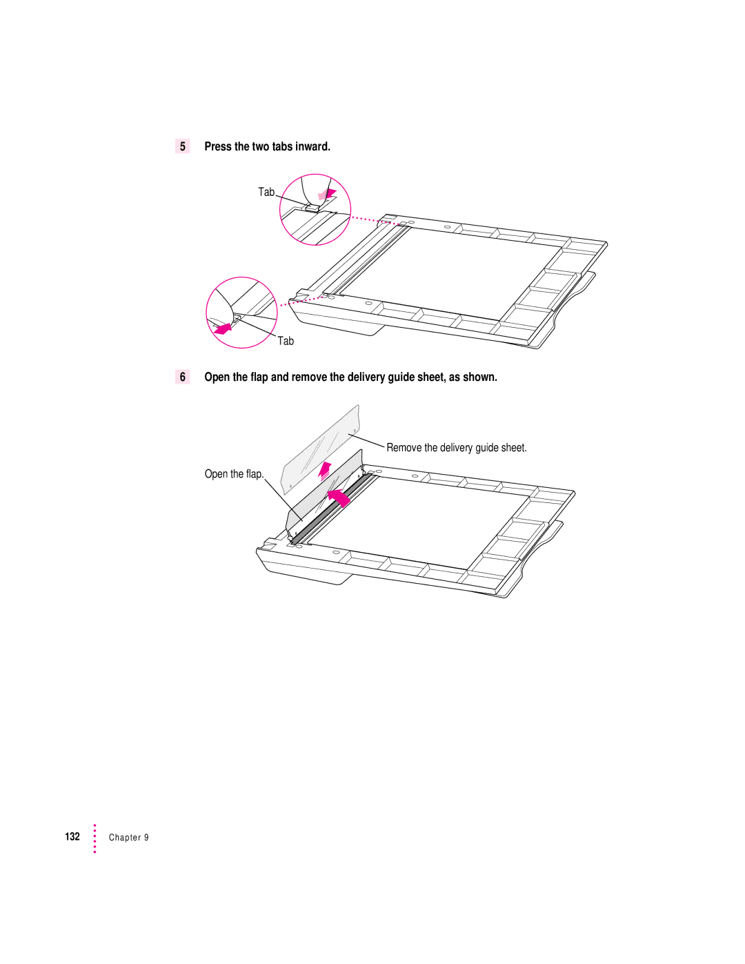 Apple 627, 1230 user manual Press the two tabs inward 