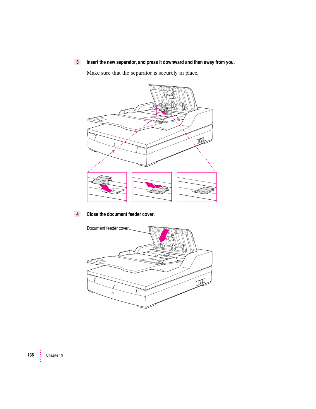 Apple 627, 1230 user manual Make sure that the separator is securely in place 