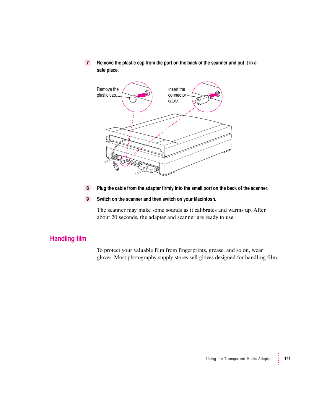 Apple 1230, 627 user manual Handling film 