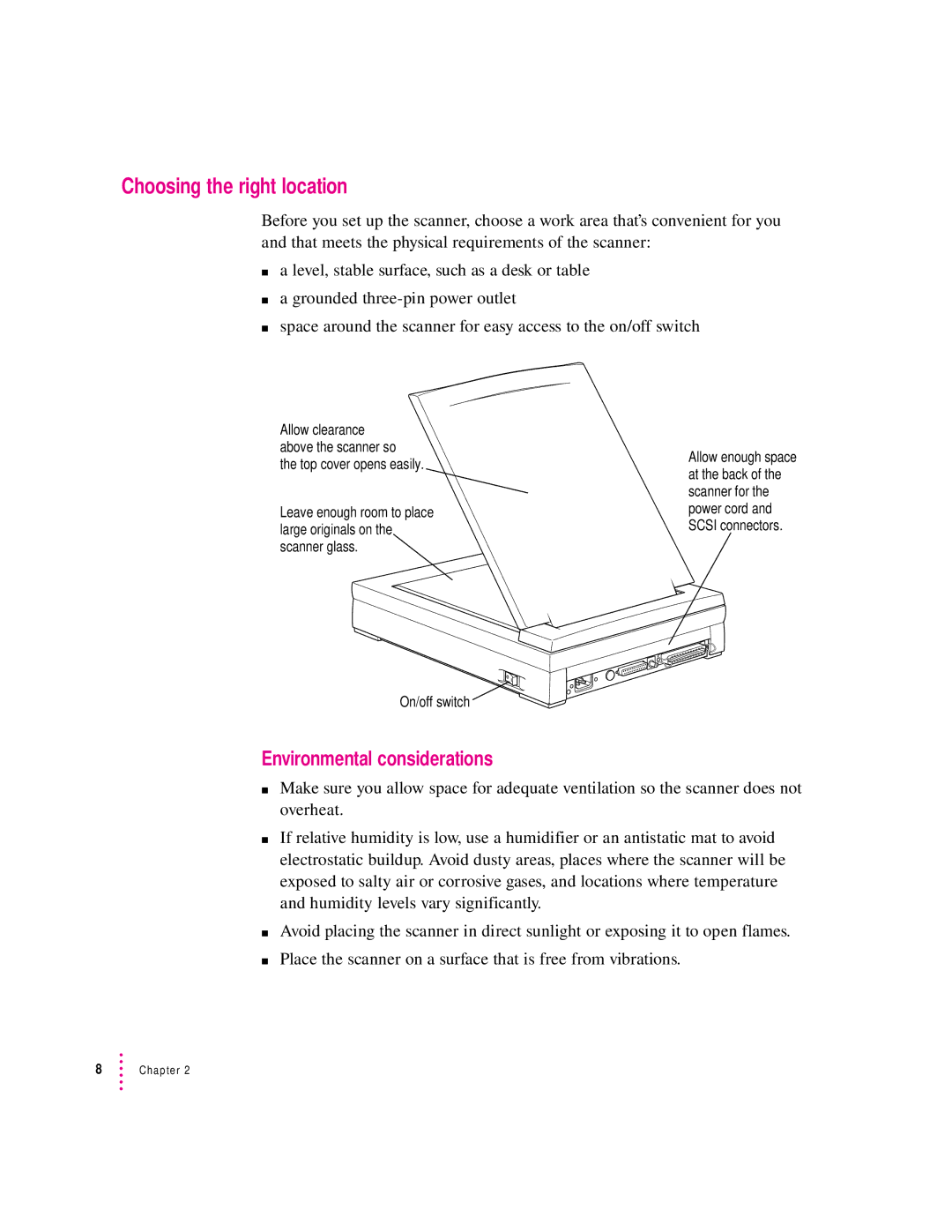 Apple 627, 1230 user manual Choosing the right location, Environmental considerations 