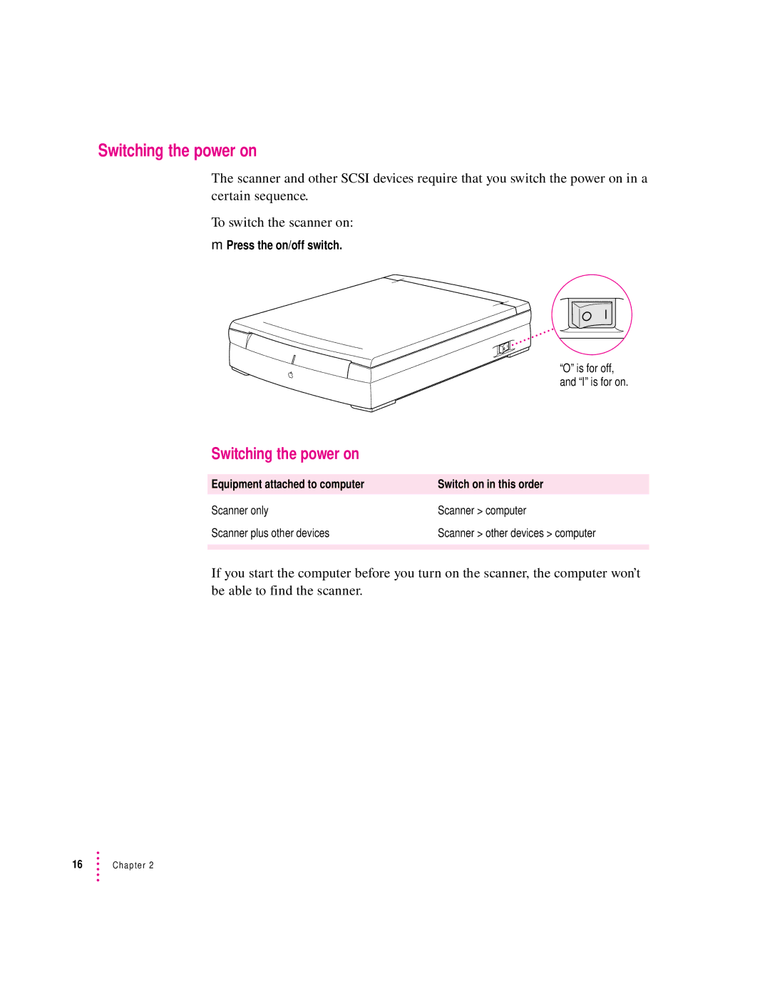 Apple 627, 1230 user manual Switching the power on 