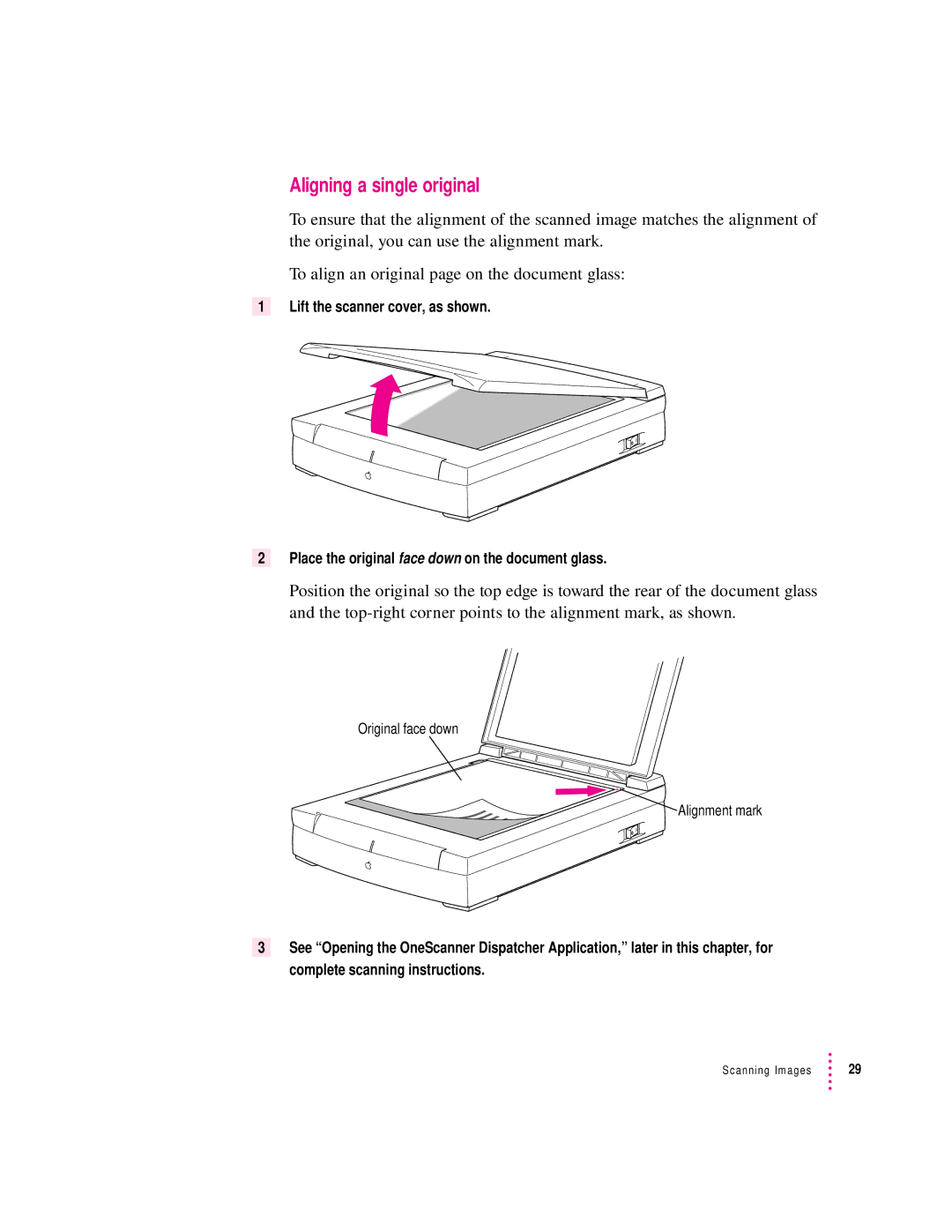 Apple 1230, 627 user manual Aligning a single original 