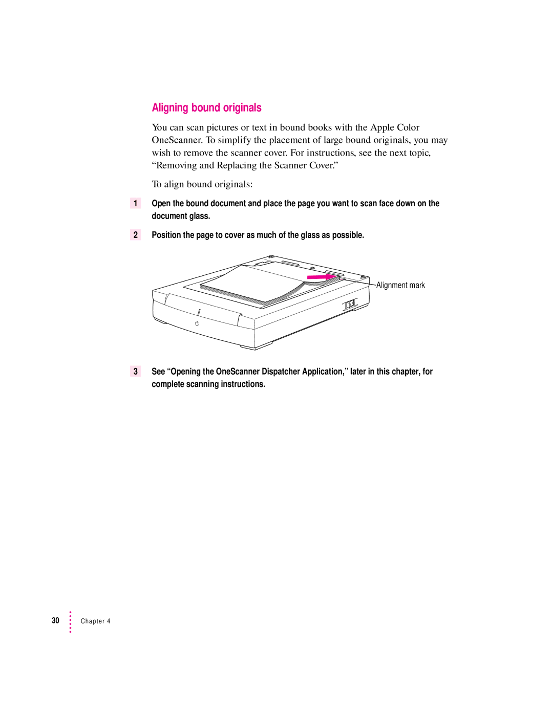 Apple 627, 1230 user manual Aligning bound originals 