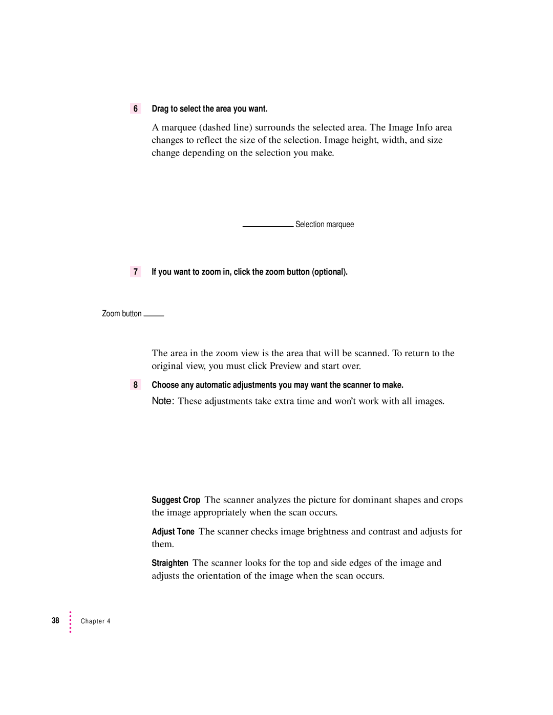 Apple 627, 1230 user manual Drag to select the area you want 