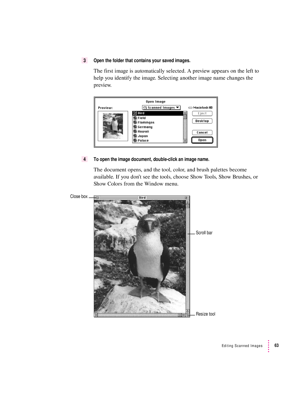 Apple 1230, 627 user manual Open the folder that contains your saved images 