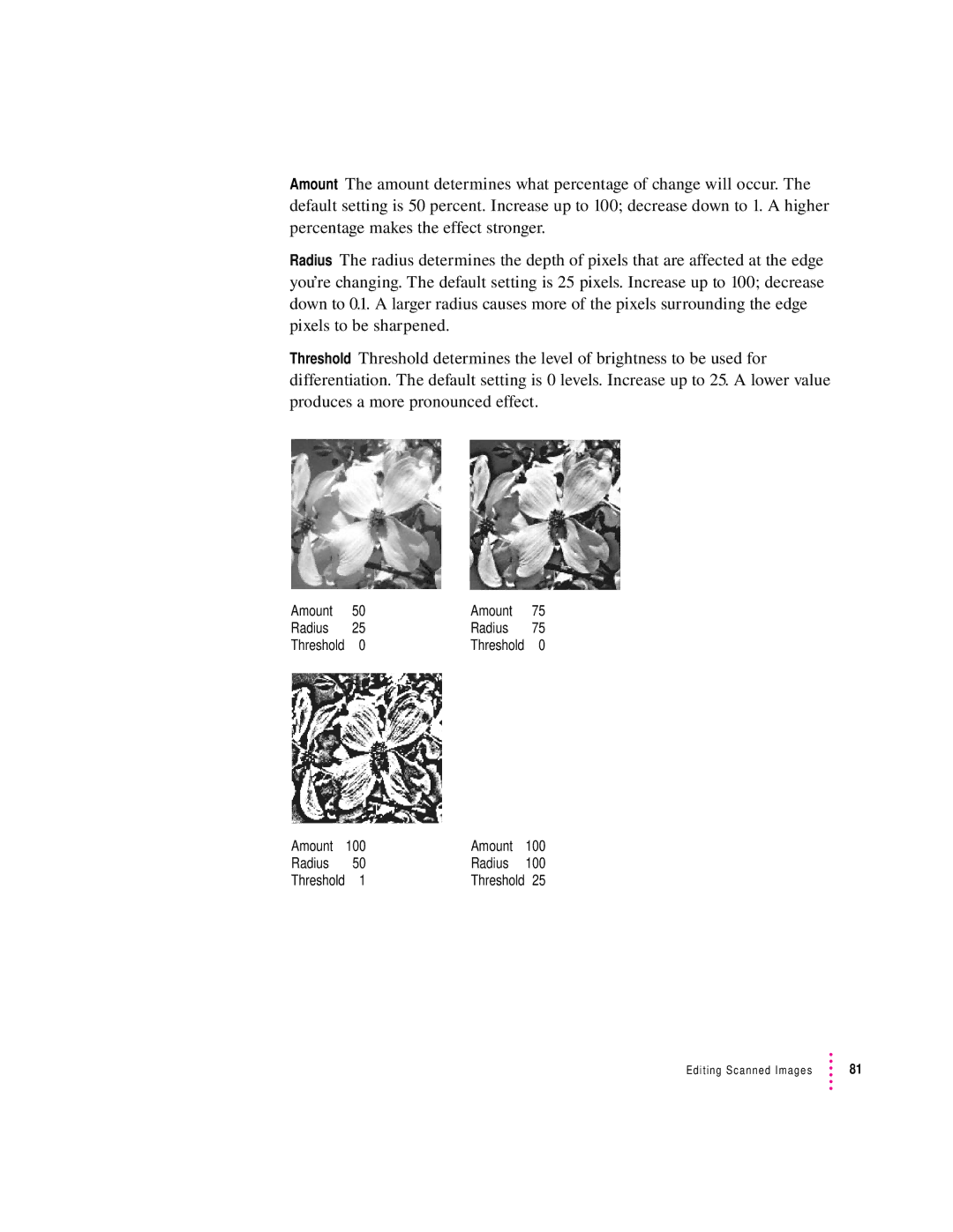 Apple 1230, 627 user manual Amount Radius 