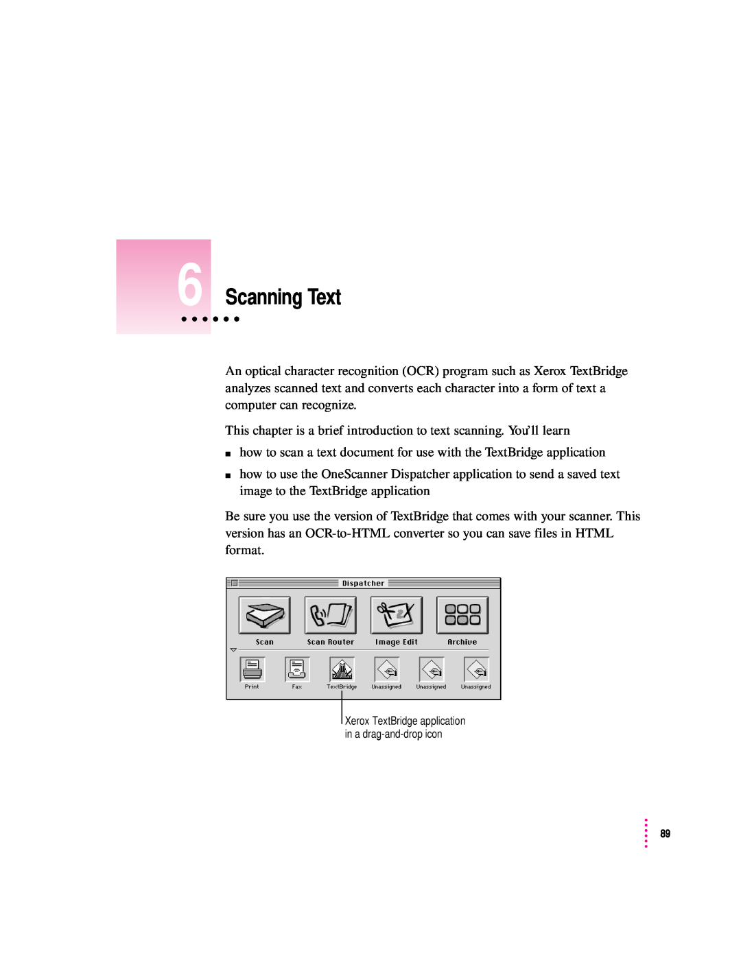 Apple 1230, 627 user manual Scanning Text 