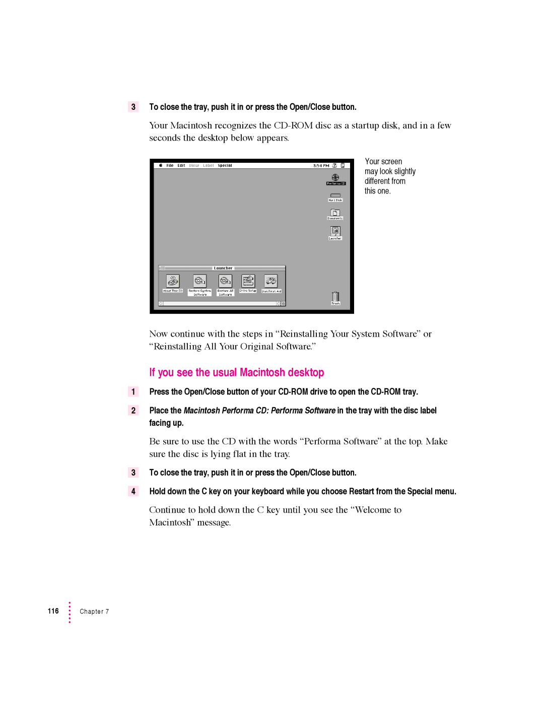 Apple 6360 manual If you see the usual Macintosh desktop 