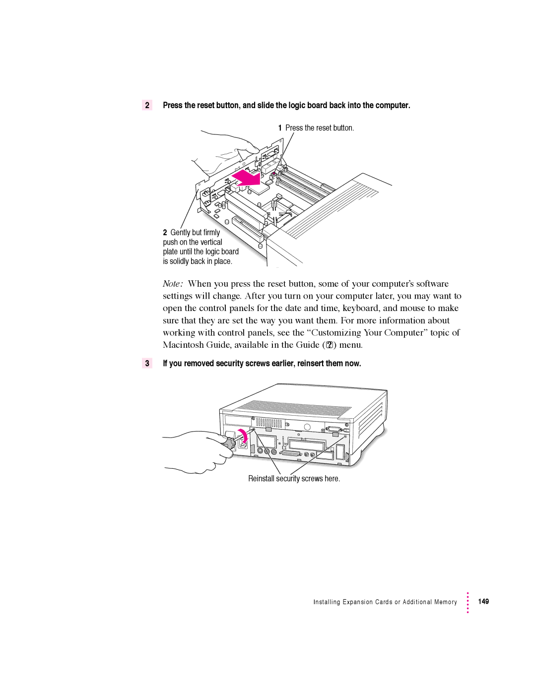 Apple 6360 manual If you removed security screws earlier, reinsert them now 