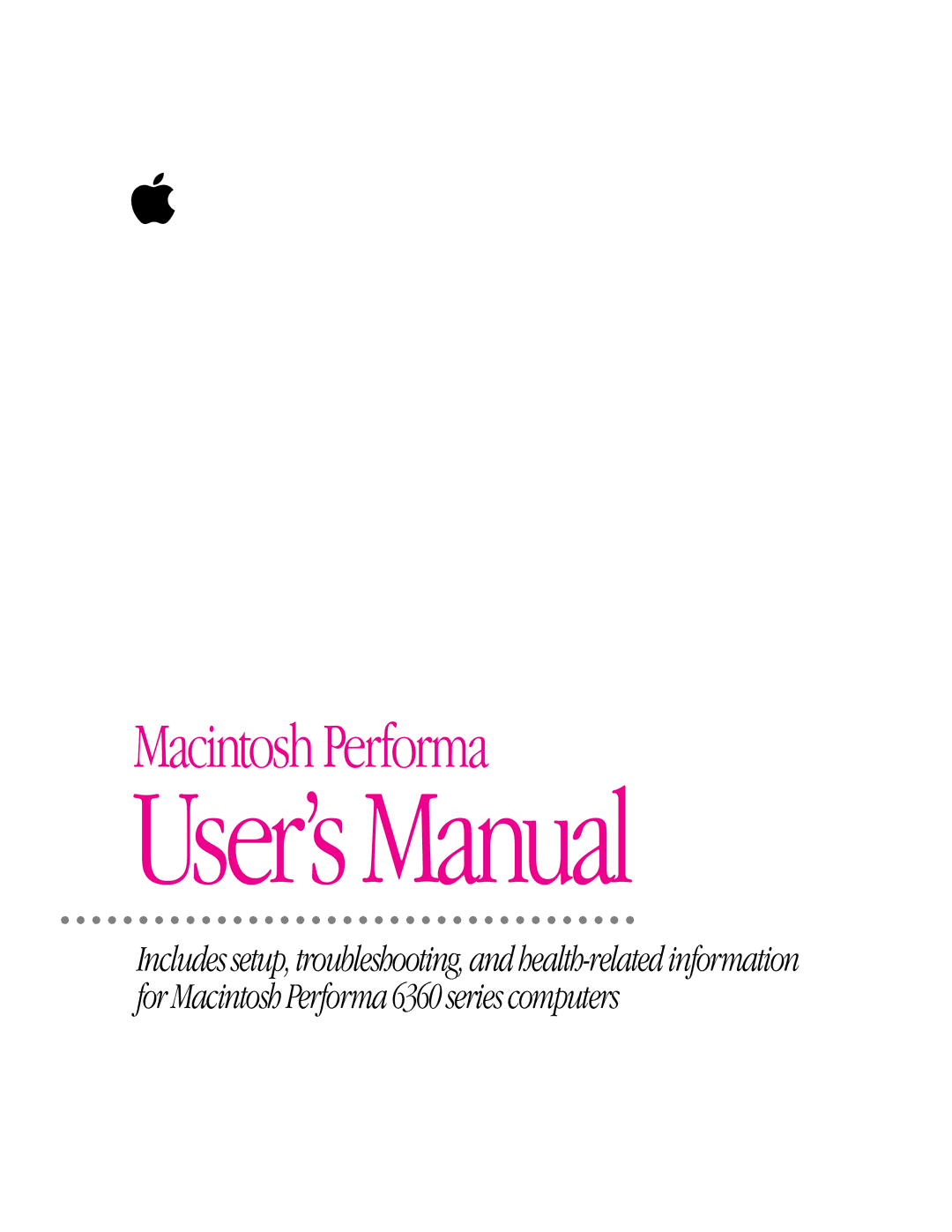 Apple 6360 manual User’s Manual 