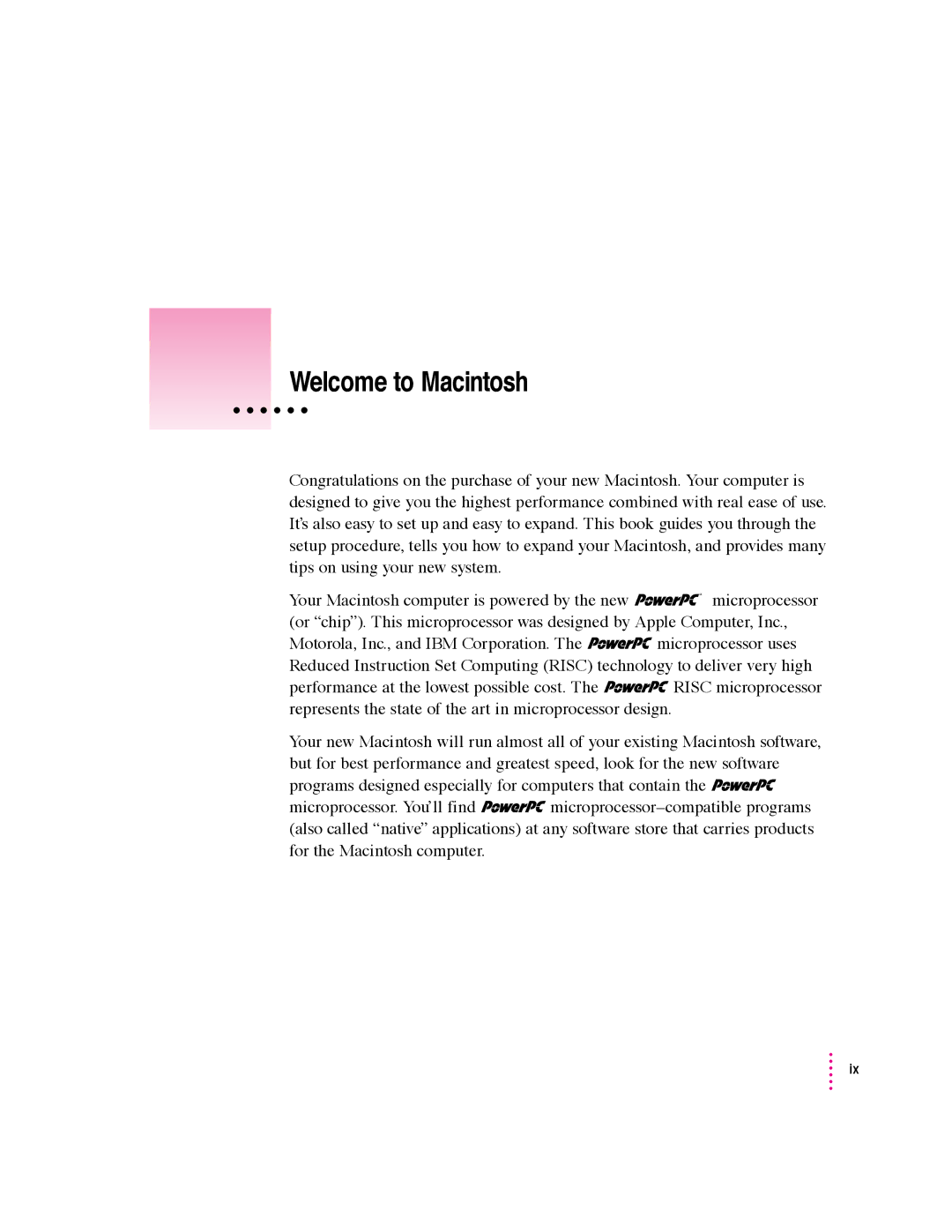 Apple 6360 manual Welcome to Macintosh 