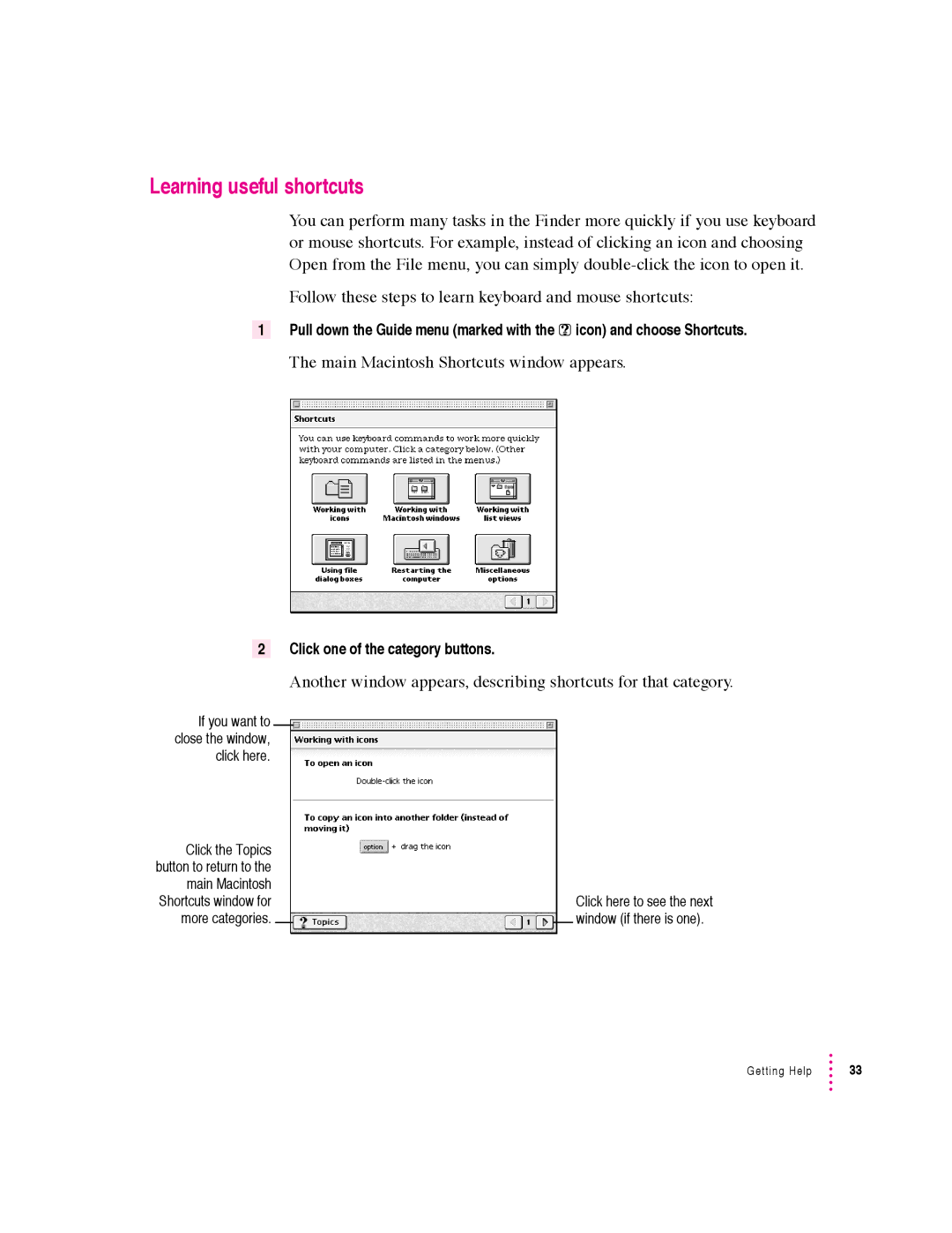 Apple 6360 manual Learning useful shortcuts 