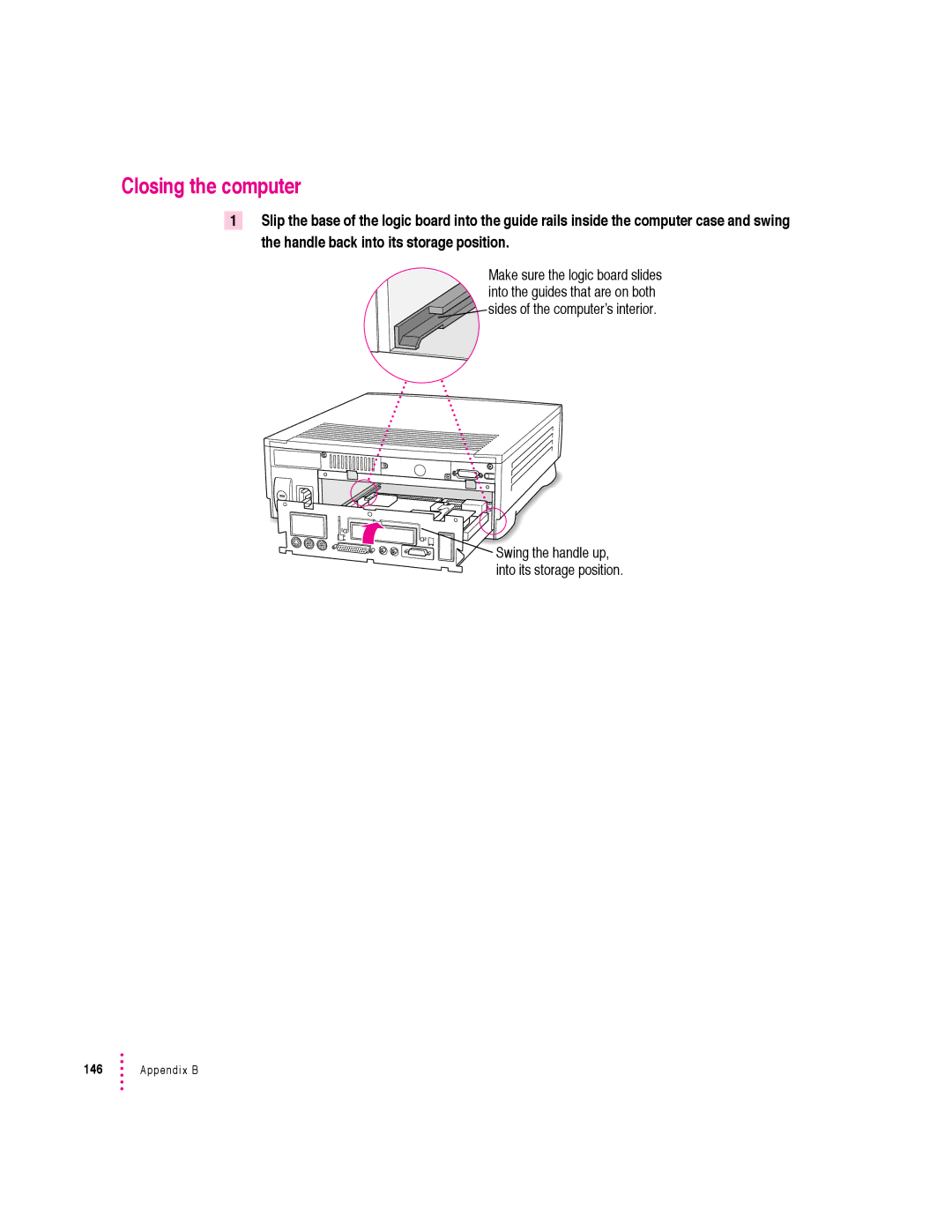 Apple 640 manual Closing the computer 