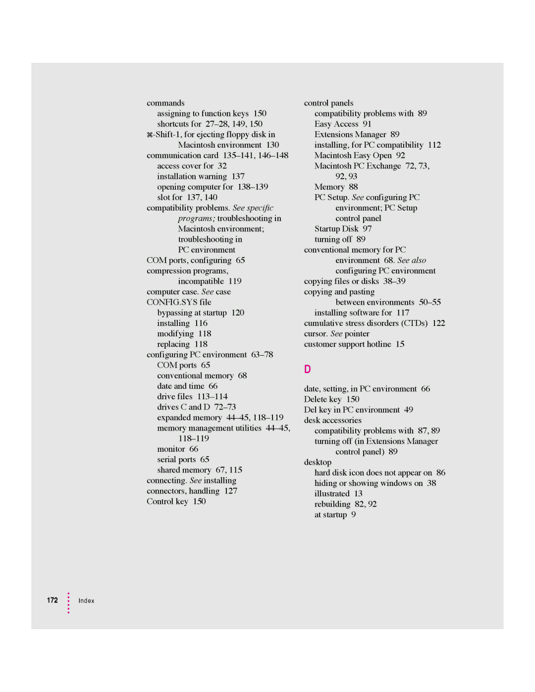 Apple 640 manual Index 