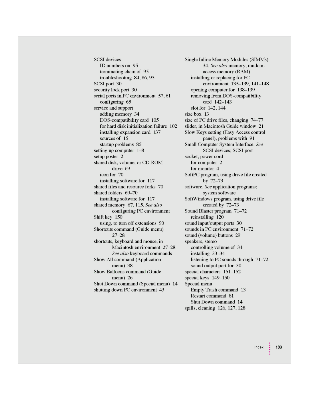 Apple 640 manual Index 